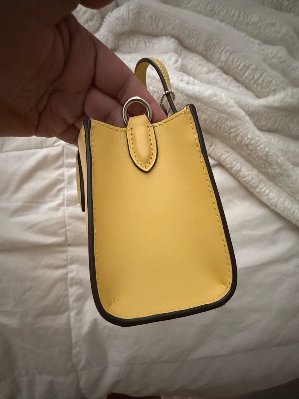 Coach Yellow Leather Mini Tote with Signature 'C' - Picture 7 of 10